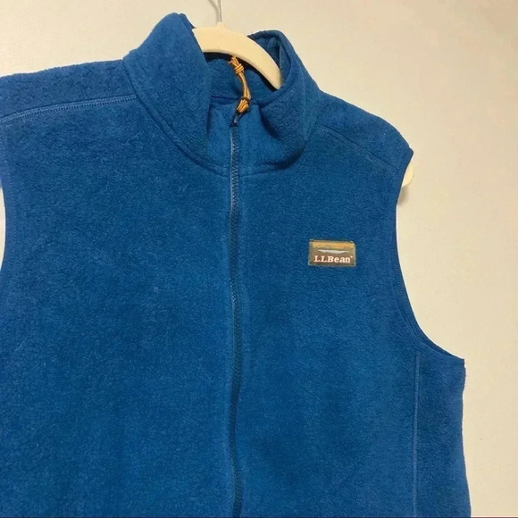 L.L. Bean  blue teal fleece vest medium tall - Picture 4 of 7